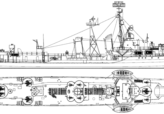 Эсминец USS DD-359 Winslow 1945 [Destroyer] - чертежи, габариты, рисунки